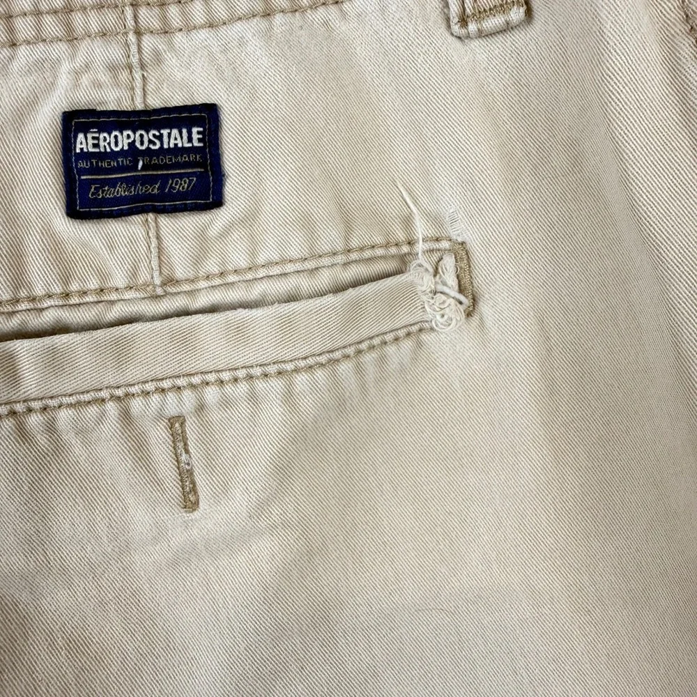 Vintage Y2K Mens Baggy Chino Shorts 34 Distressed Gorpcore Skater Grunge Utility
